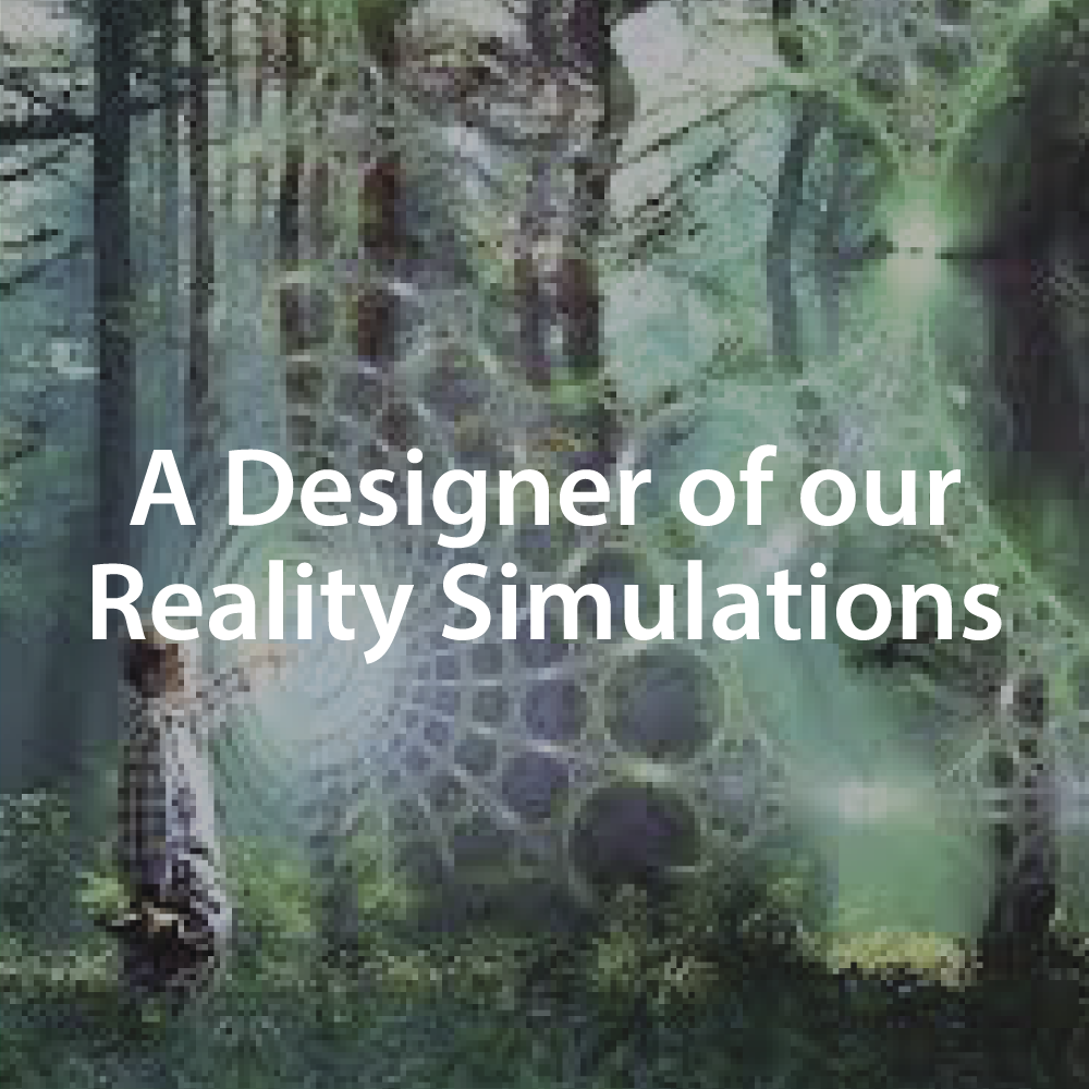 Designer of our Reality Simulations Header Image with boy in the forest opening a portal