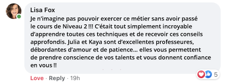 Testimonial Level 2 Lisa